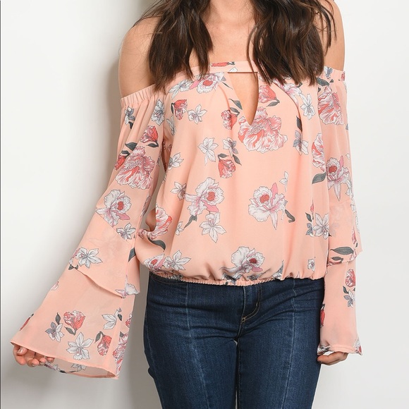 Off the Shoulder Blush Blouse - Picture 2 of 4